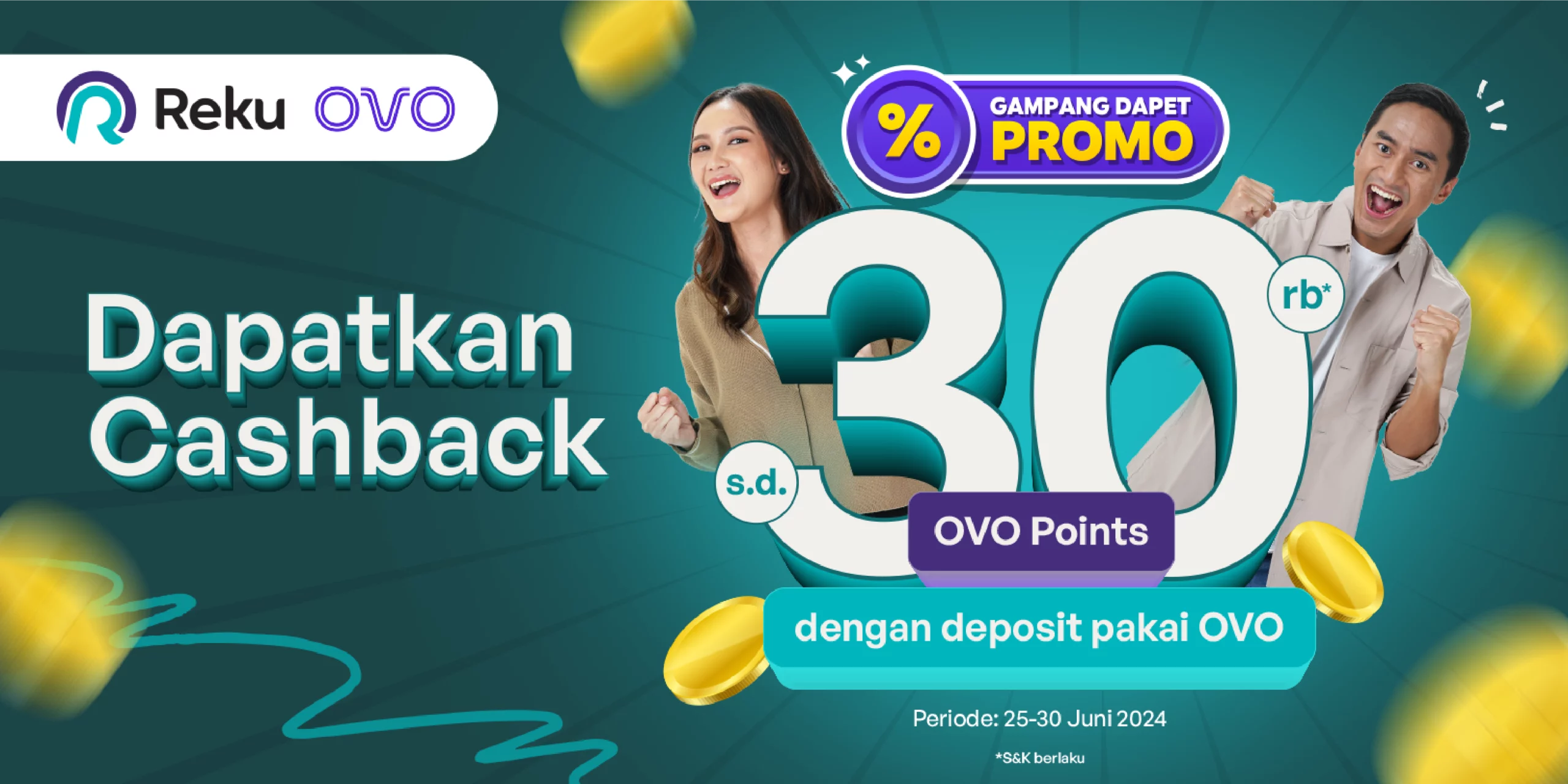 Deposit via OVO, cashback OVO Points