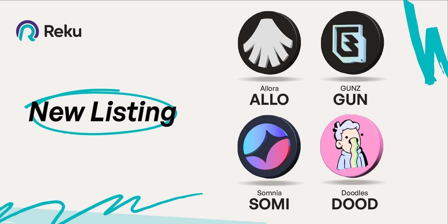 ALLO, GUN, SOMI dan DOOD Sudah Dapat Diperjualbelikan di Reku!