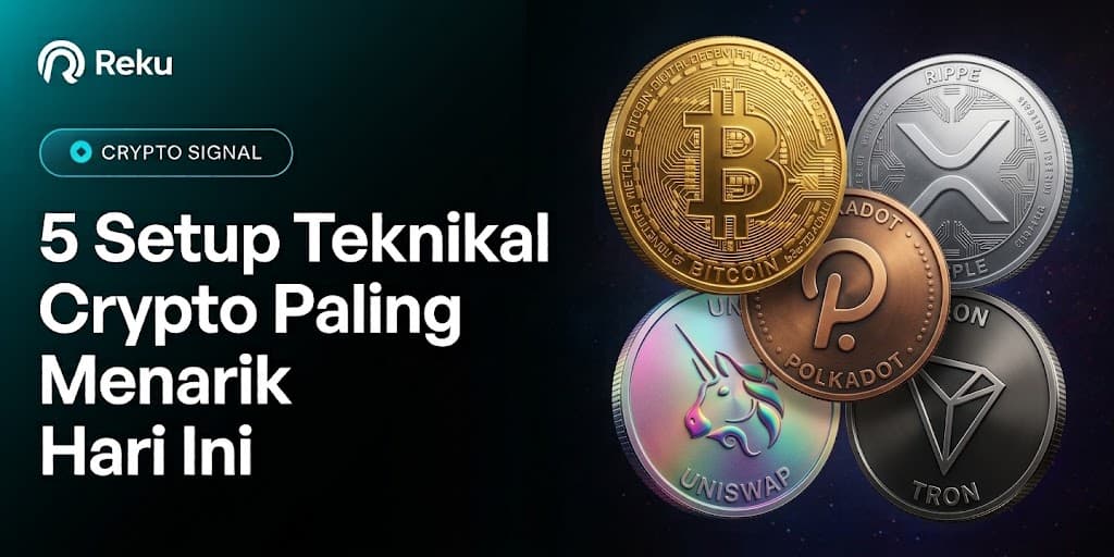 Siap Trading? 5 Setup Teknikal Crypto Paling Menarik Hari Ini (BTC, XRP, DOT, UNI, TRX)