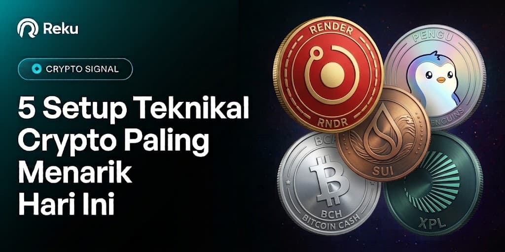 Siap Trading? 5 Setup Teknikal Crypto Paling Menarik Hari Ini (RENDER, PENGU, XPL, SUI, BCH)