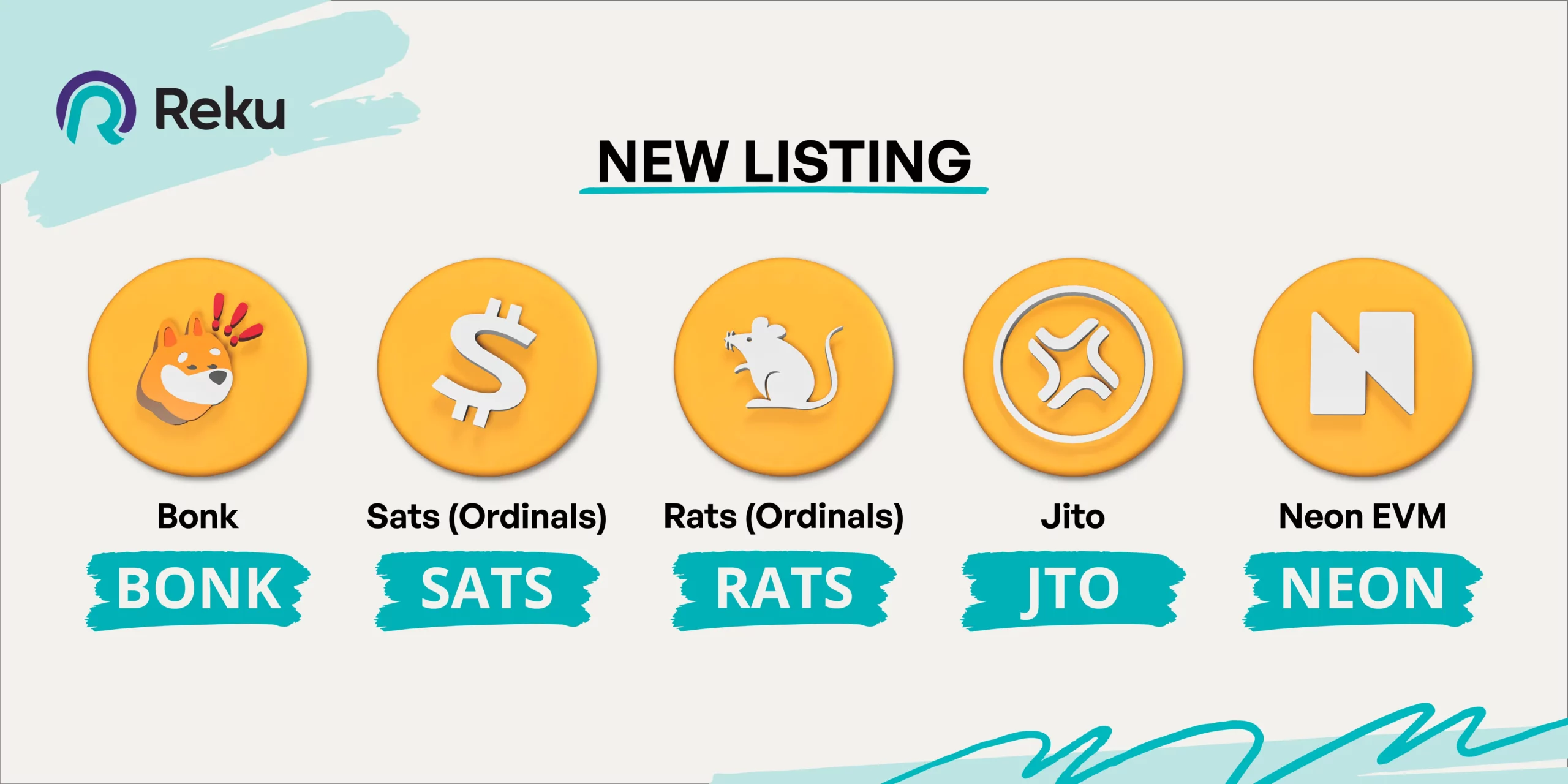 BONK, SATS ,Rats, JTO, dan NEON Sudah Dapat Diperjualbelikan Di Reku!