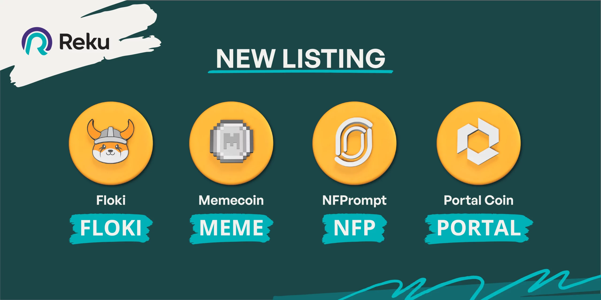 FLOKI, MEME, NFP, dan PORTAL Sudah Dapat Diperjualbelikan di Reku!
