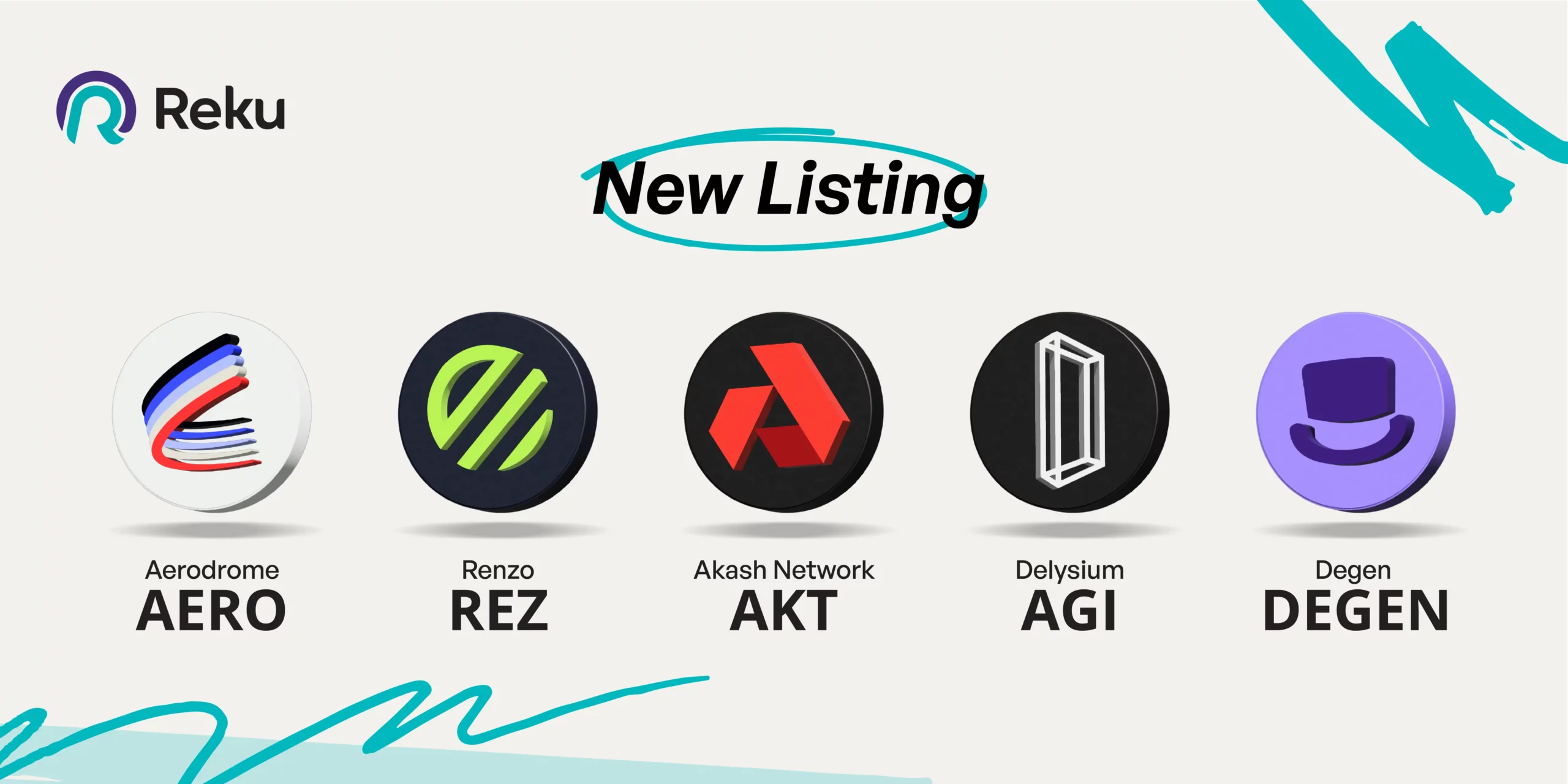 DEGEN, AGI, AKT, REZ, dan AERO Sudah Dapat Diperjualbelikan di Reku!