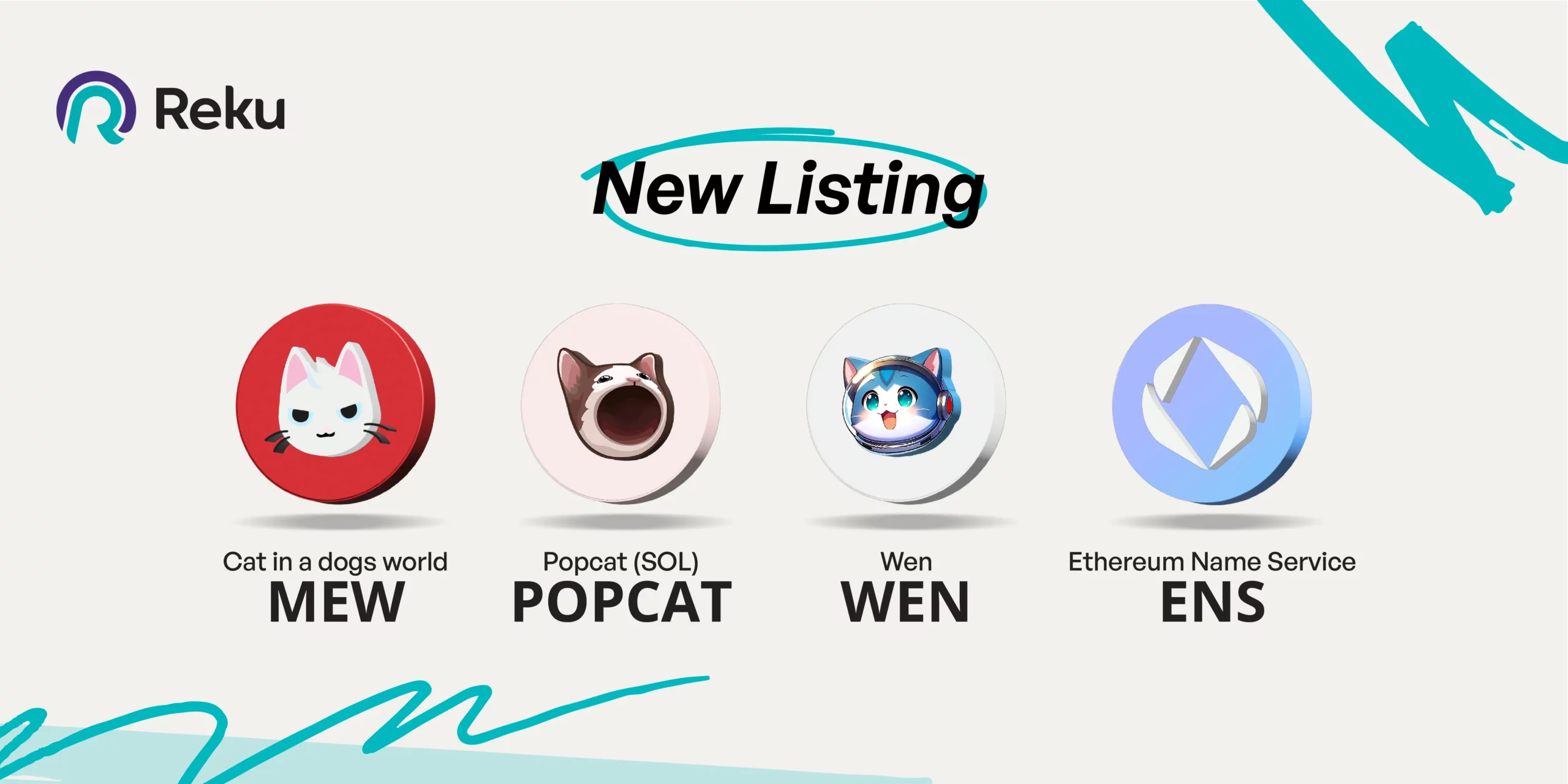 MEW, POPCAT, WEN, dan ENS Sudah Dapat Diperjualbelikan di Reku!