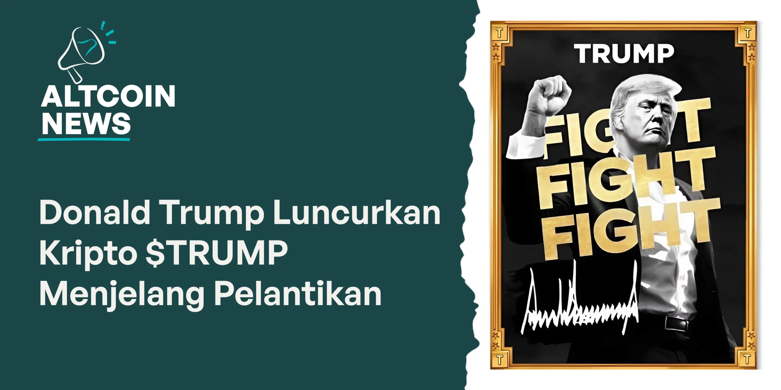 Donald Trump Luncurkan Kripto $TRUMP Menjelang Pelantikan