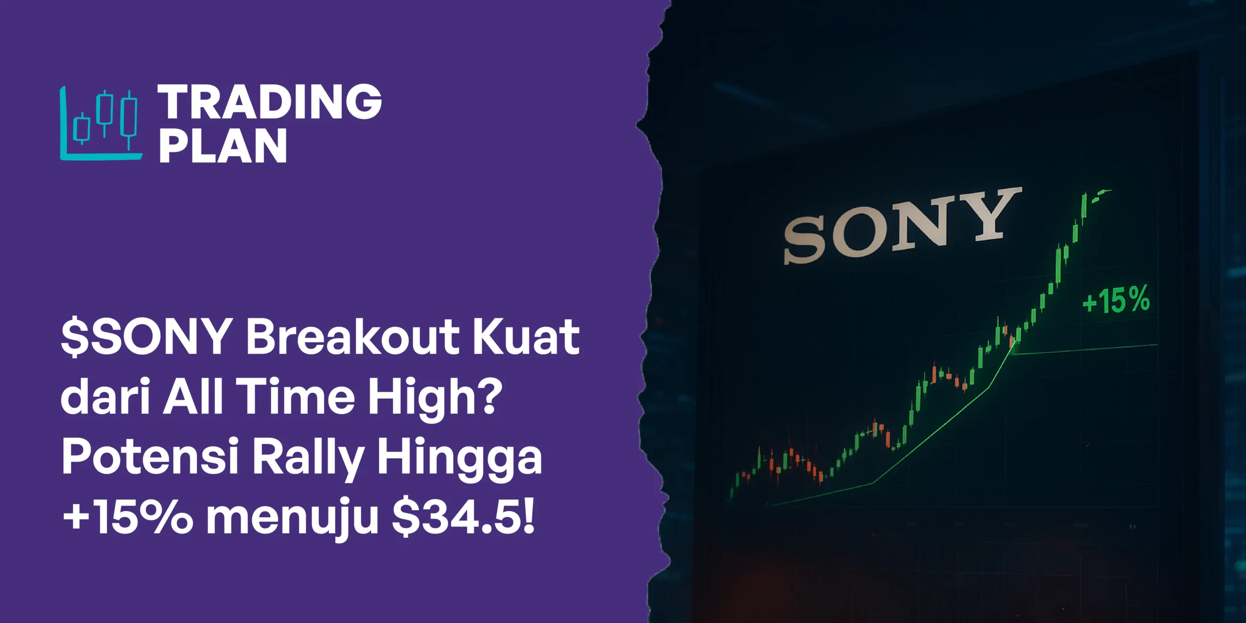 Trading Plan $SONY: Breakout Kuat dari All Time High? Potensi Rally Hingga +15% menuju $34.5!