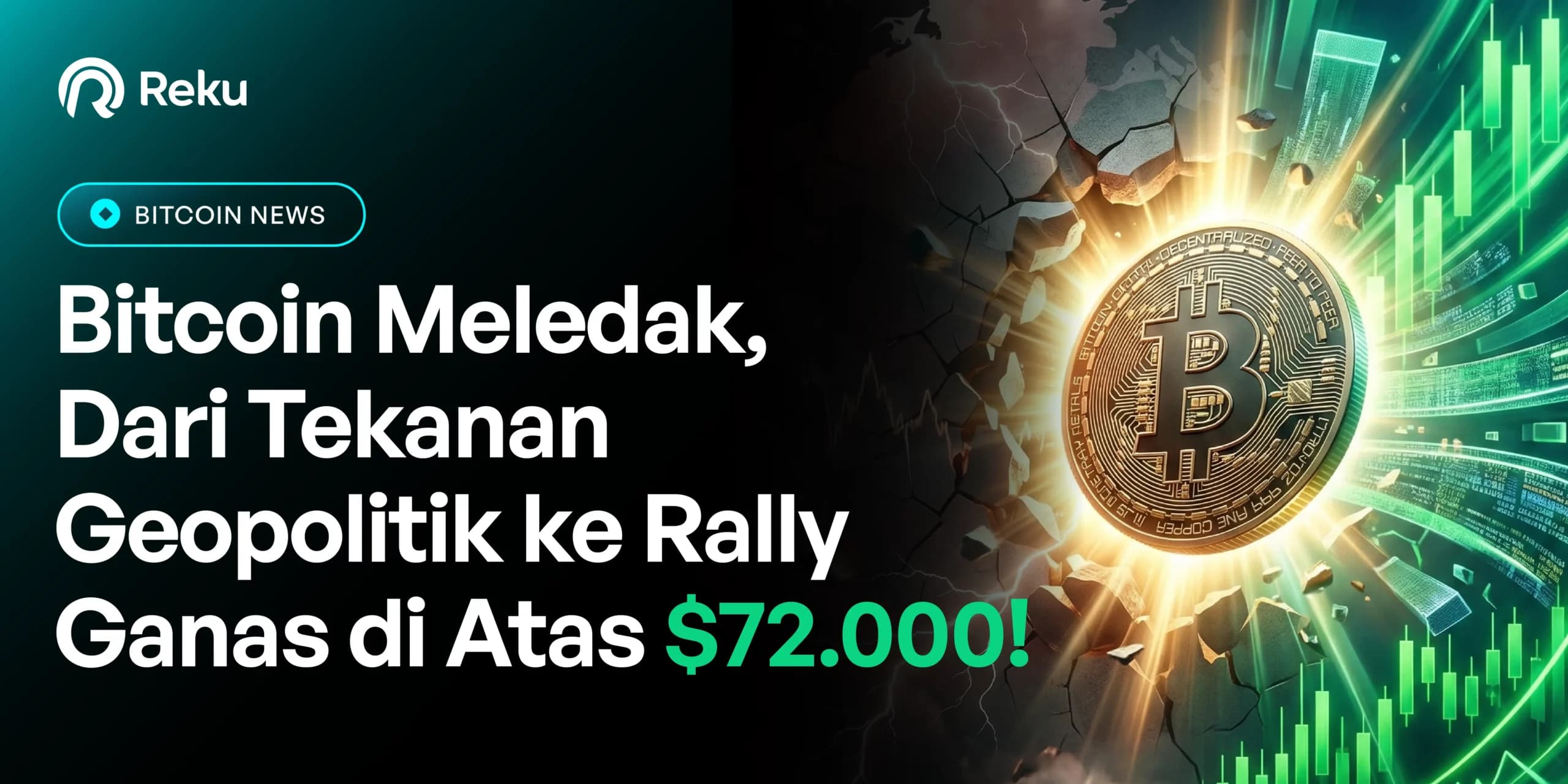 Bitcoin Meledak, Dari Tekanan Geopolitik ke Rally Ganas di Atas $72.000!