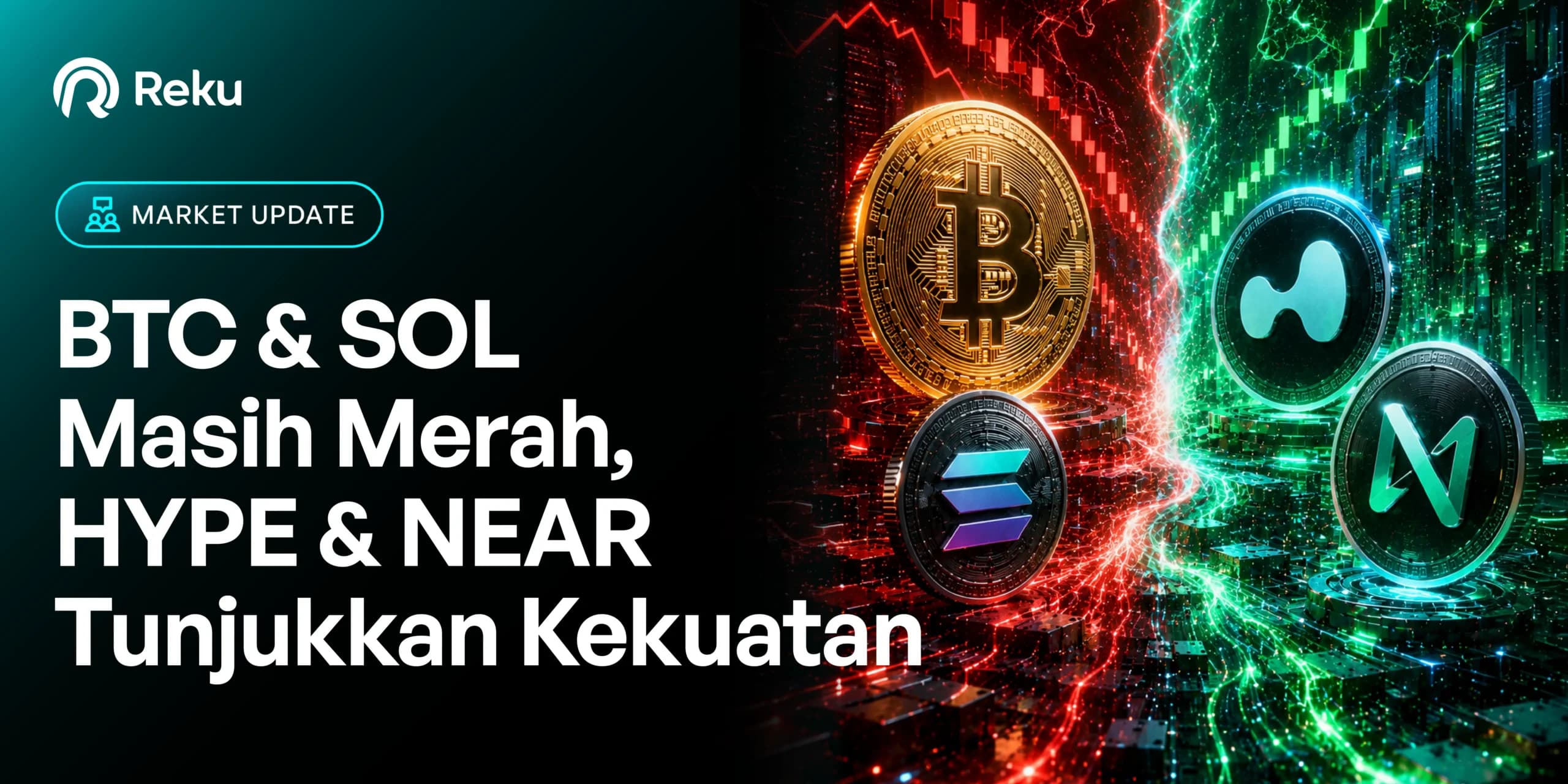 BTC & SOL Masih Merah, HYPE & NEAR Tunjukkan Kekuatan