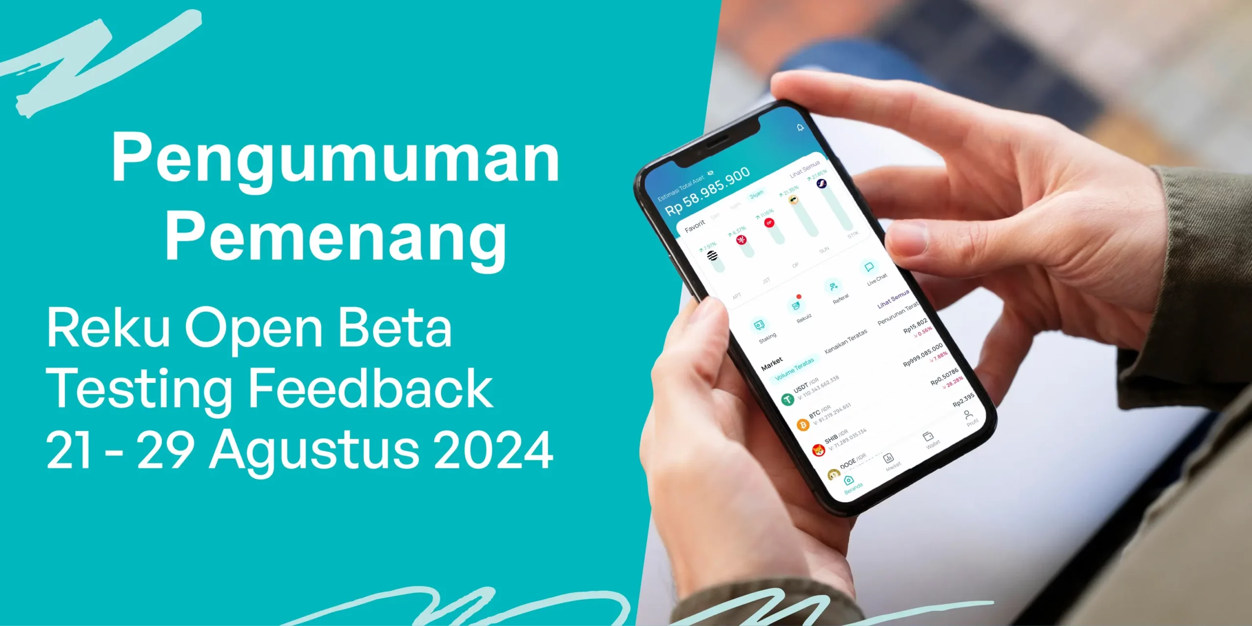 Pengumuman Pemenang Program Beta Testing Feedback Reku